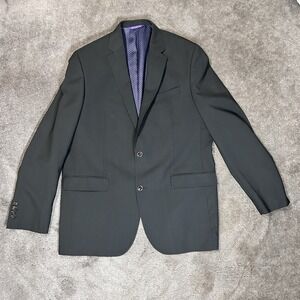 Men 44L  Ted Baker Endurance "Jay CT" Sport Coat Black Double Vented 100% Wool
